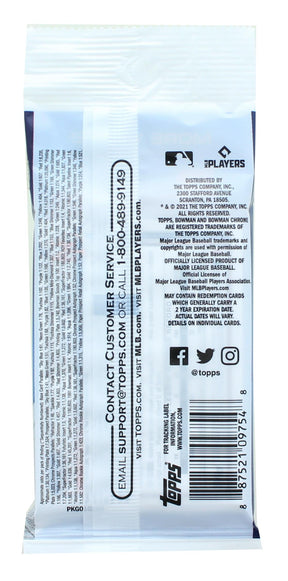 MLB 2021 Bowman Baseball Fat Pack  | 9 Base Cards and 10 Prospect Cards