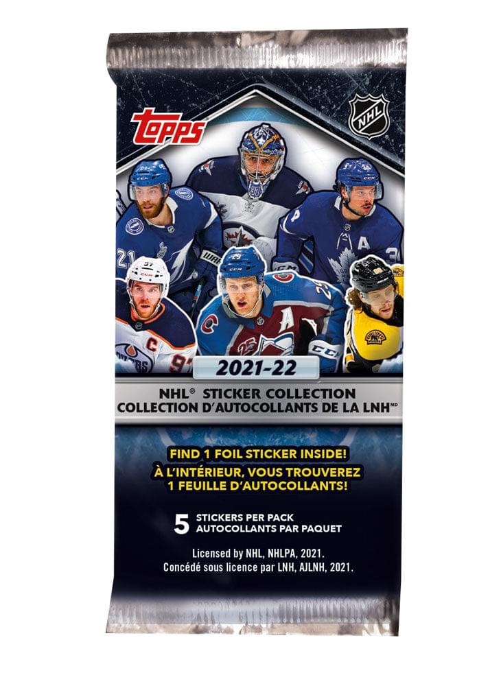 2021-22 Topps NHL Sticker Collection Pack | 4 Stickers and 1 Foil Sticker