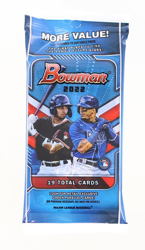 MLB 2022 Bowman Baseball Fat Pack | 9 Base Cards and 10 Prospect Cards