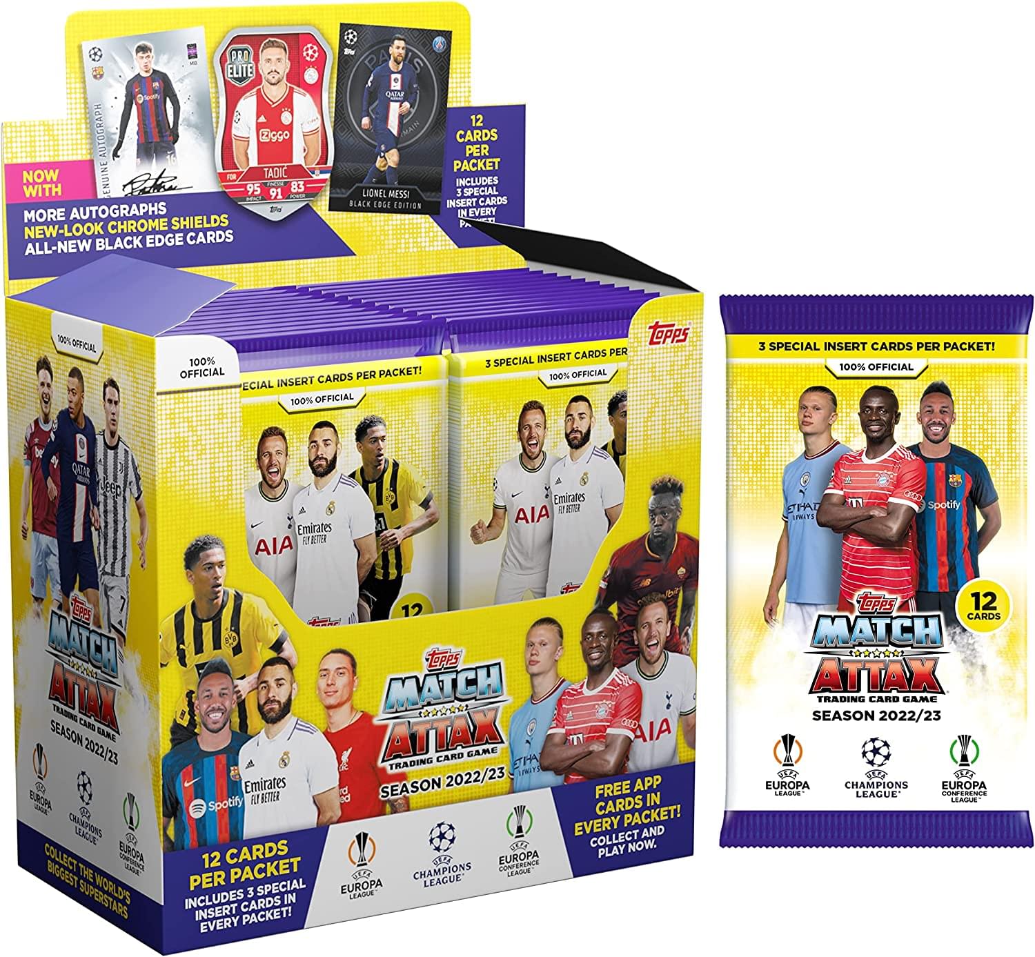 Topps 22/23 UEFA Champions League Match Attax Soccer Display Box (24 Packs)