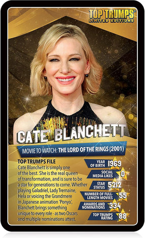 Movie Stars Top Trumps Card Game