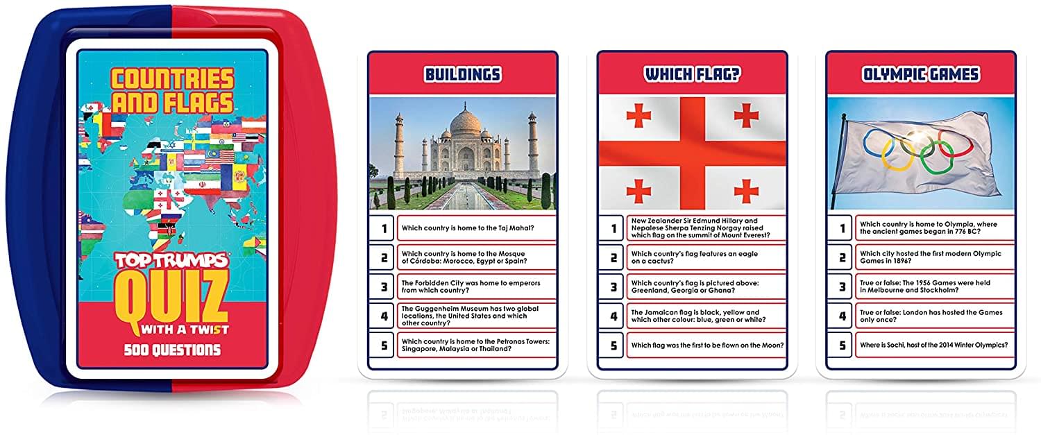 Countries and Flags Top Trumps Quiz With A Twist Card Game
