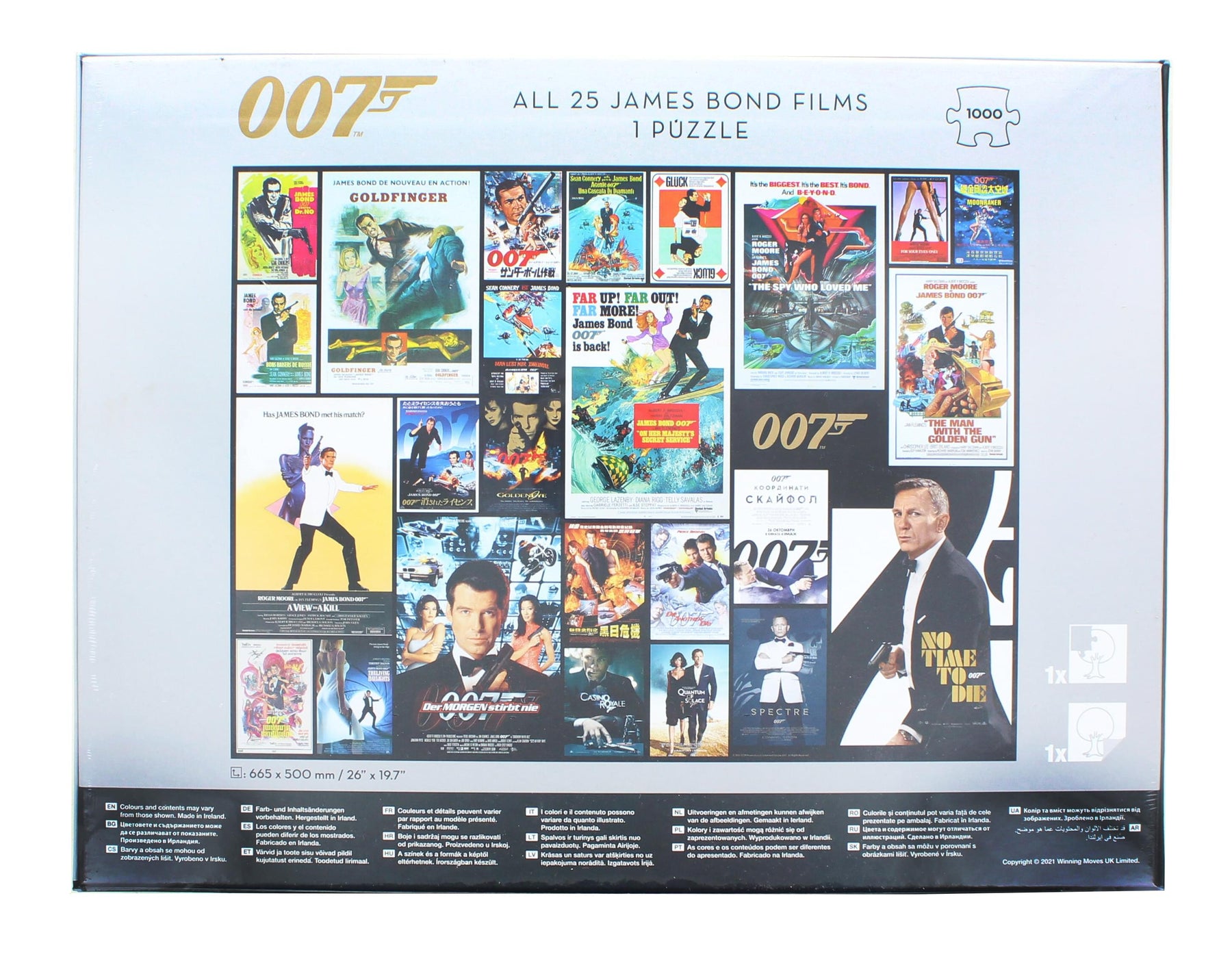 James Bond 007 All 25 Films 1000 Piece Jigsaw Puzzle