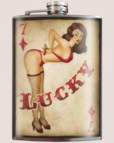 Trixie & Milo Fine Stainless Steel 8 Oz Flask: Lucky 7