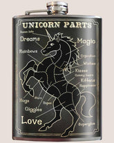 Trixie & Milo Fine Stainless Steel 8 Oz Flask: Unicorn Parts