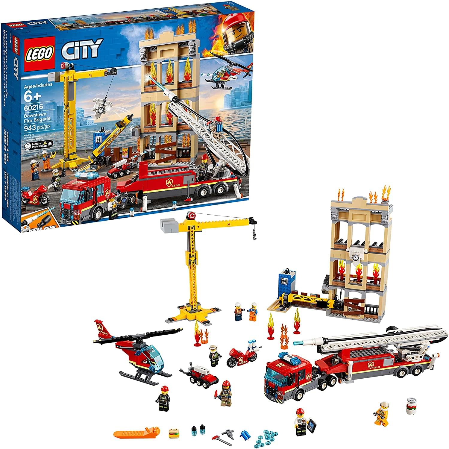 LEGO City 60216 Downtown Fire Brigade 943 Pieces Building Set