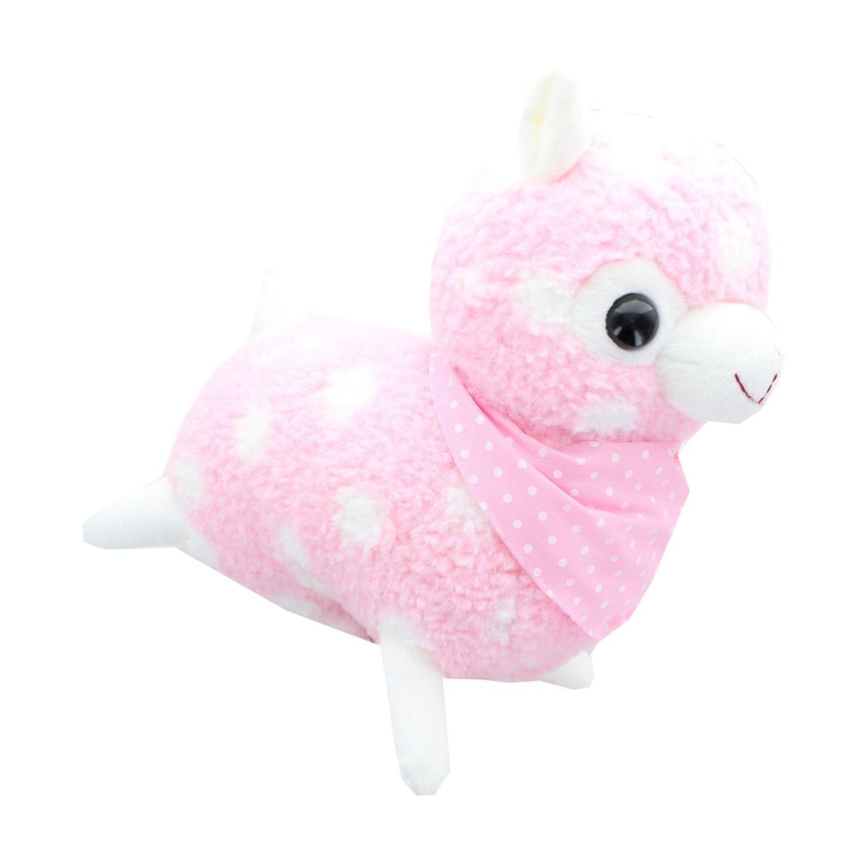 Alpaca 12-Inch Plush w/ Bandana - Pastel Pink