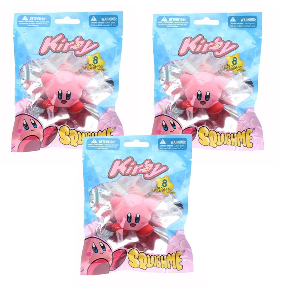 Kirby Blind Bagged SquishMe Foam Toy Lot of 3