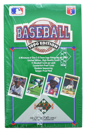 1990 Upper Deck Baseball Trading Cards Low Series Factory Sealed Wax Box