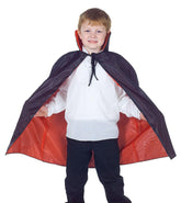 Taffeta Cape, Red/Black Child Costume Accessory