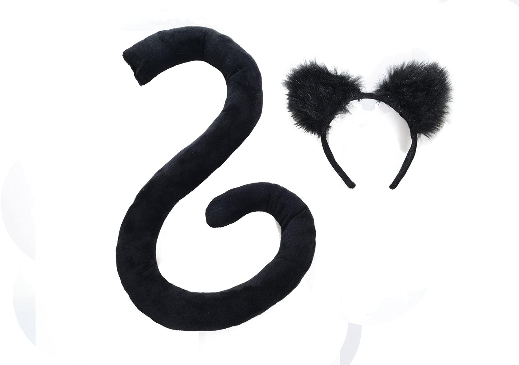 Black Cat Tail & Ears Adult Costume Set