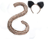 Leopard Cat Tail & Ears Adult Costume Set
