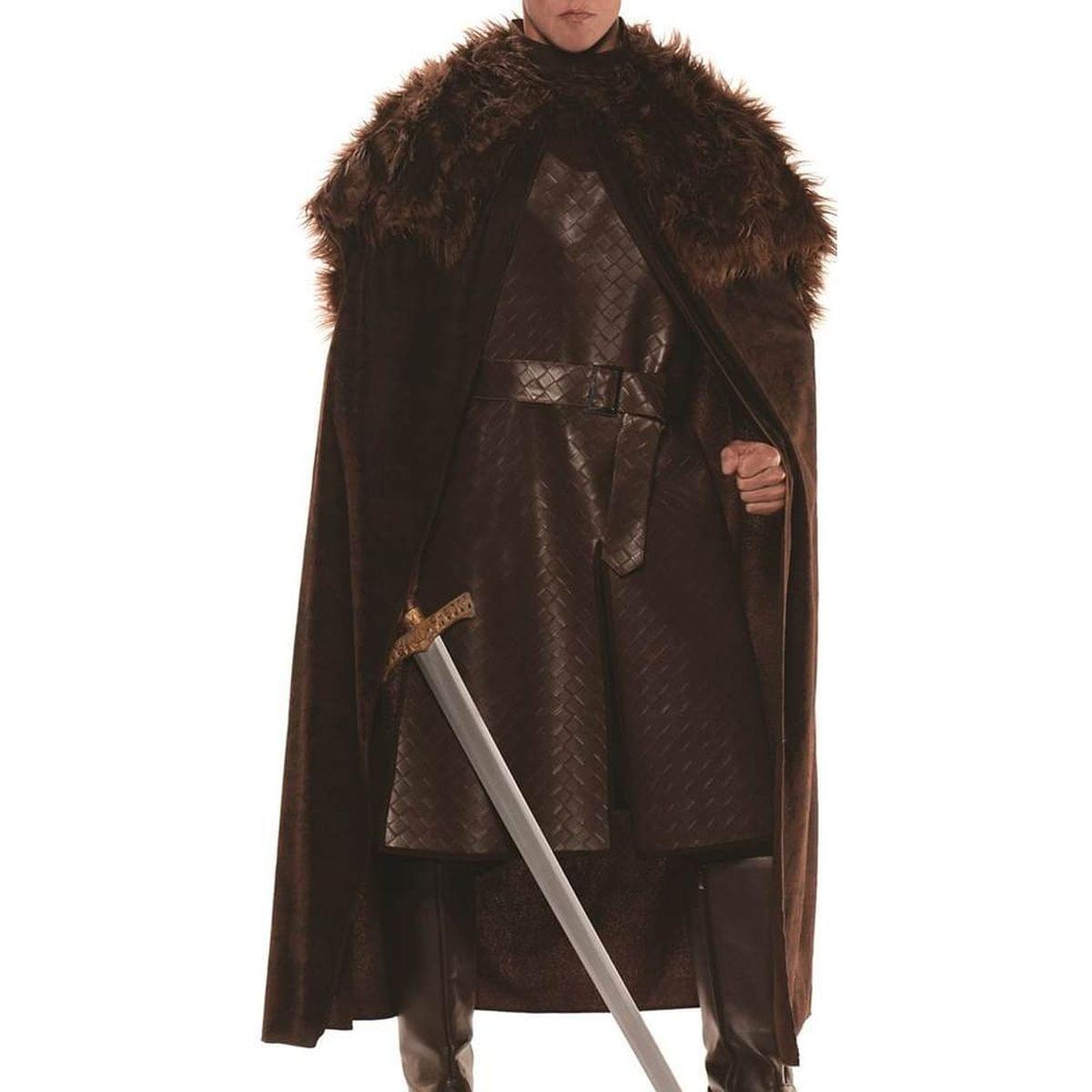 Faux Leather Print Costume Cape Male One Size