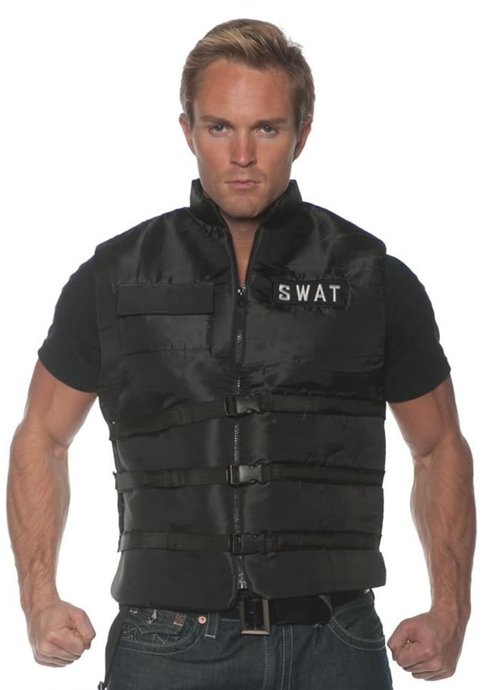 Men's SWAT Costume Vest - One Size - Black