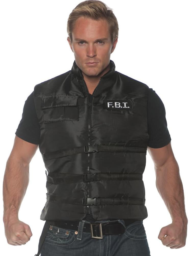 Men's FBI Costume Vest - One Size - Black