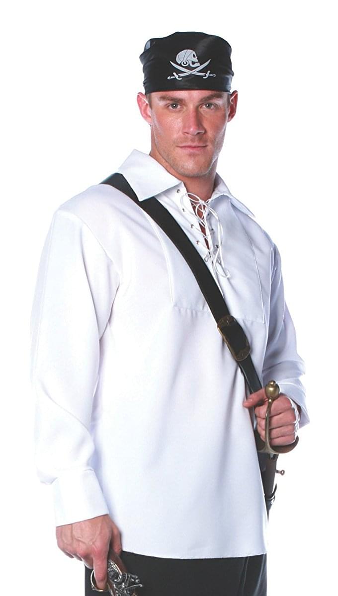 White Pirate Men's Costume Shirt
