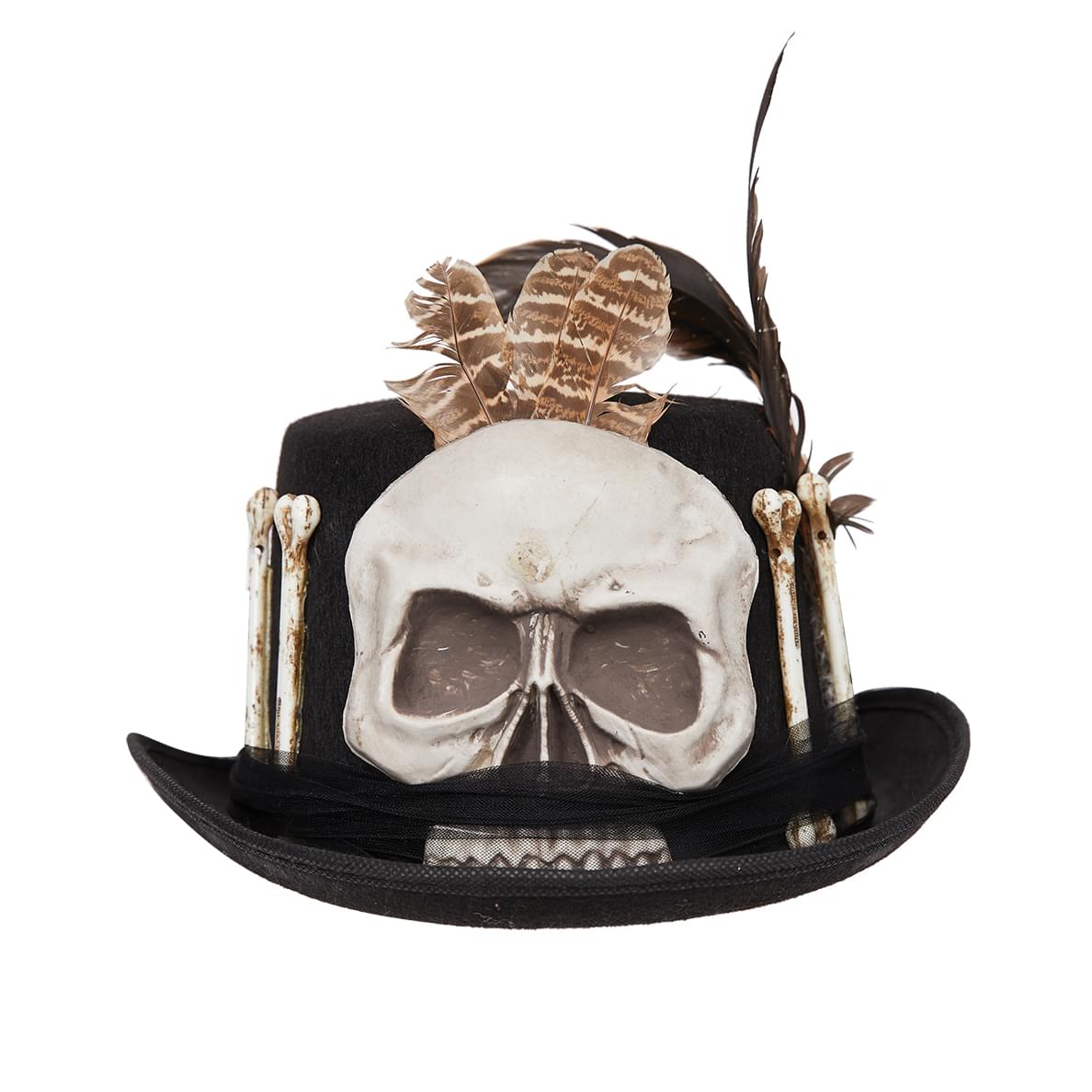 Skull and Bones Top Hat Adult Costume Accessory