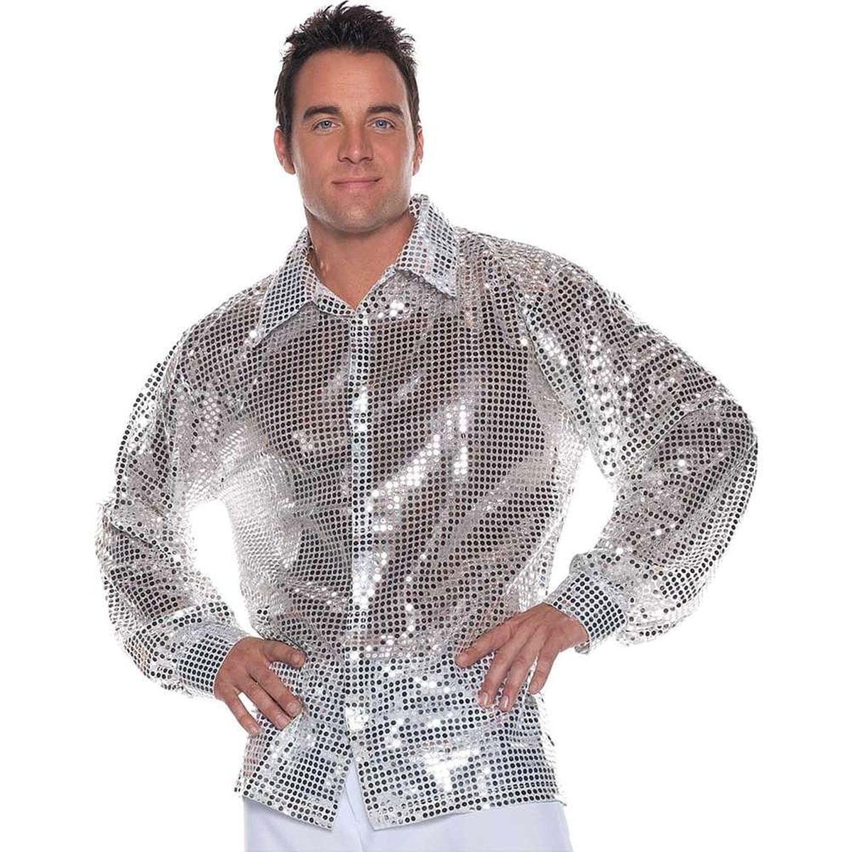 Silver Shimmer Sequin Adult Costume Jacket