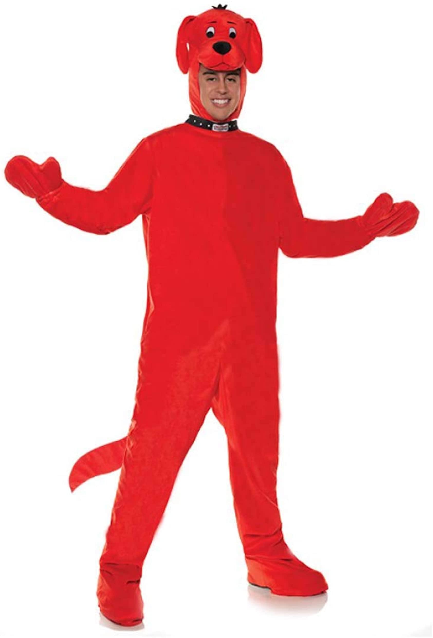 Clifford The Big Red Dog Adult Costume Jumpsuit | One Size