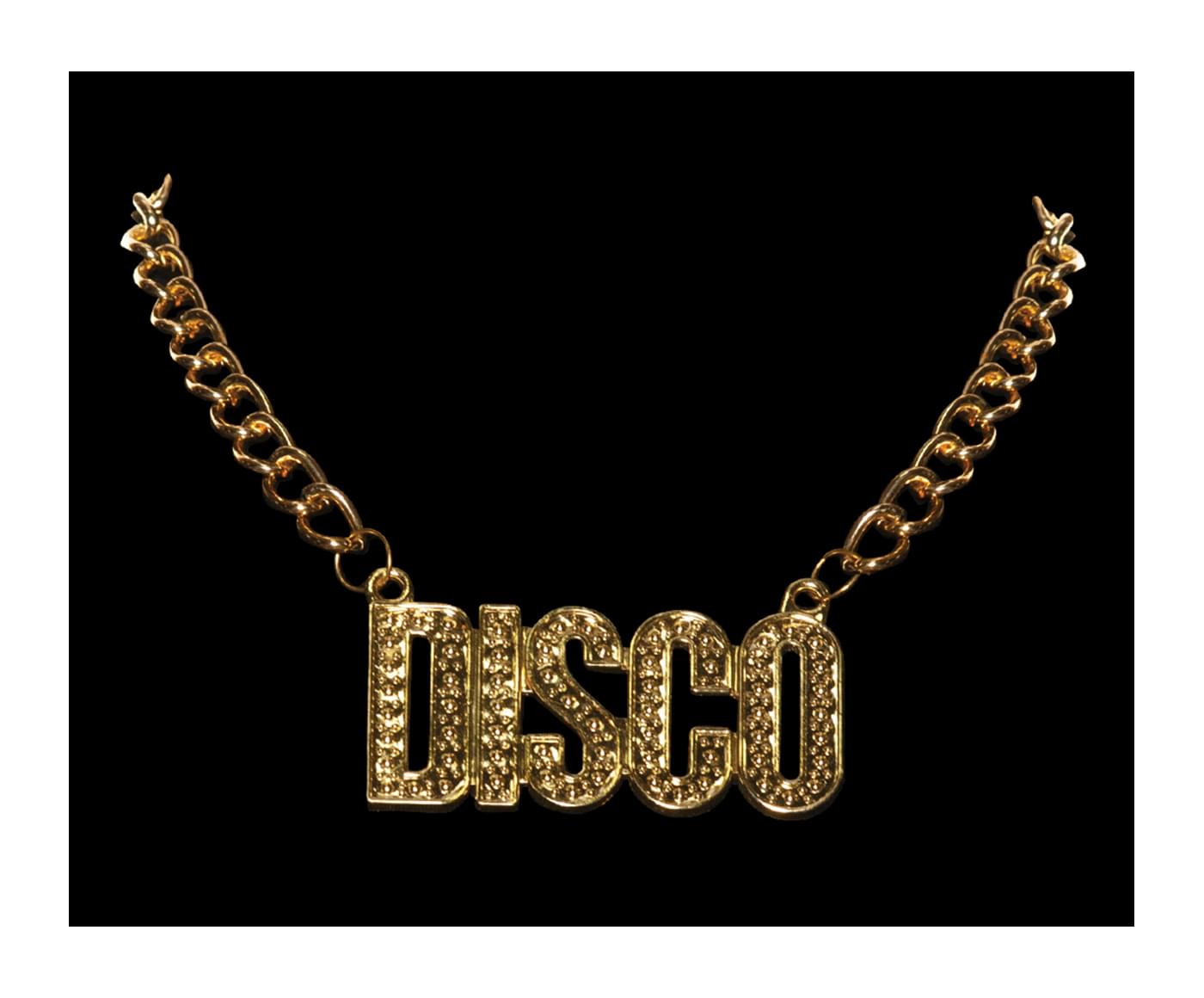 Gold Disco Chain Necklace Costume Jewelry