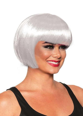 Bob Cut One Size Adult Costume Wig | White