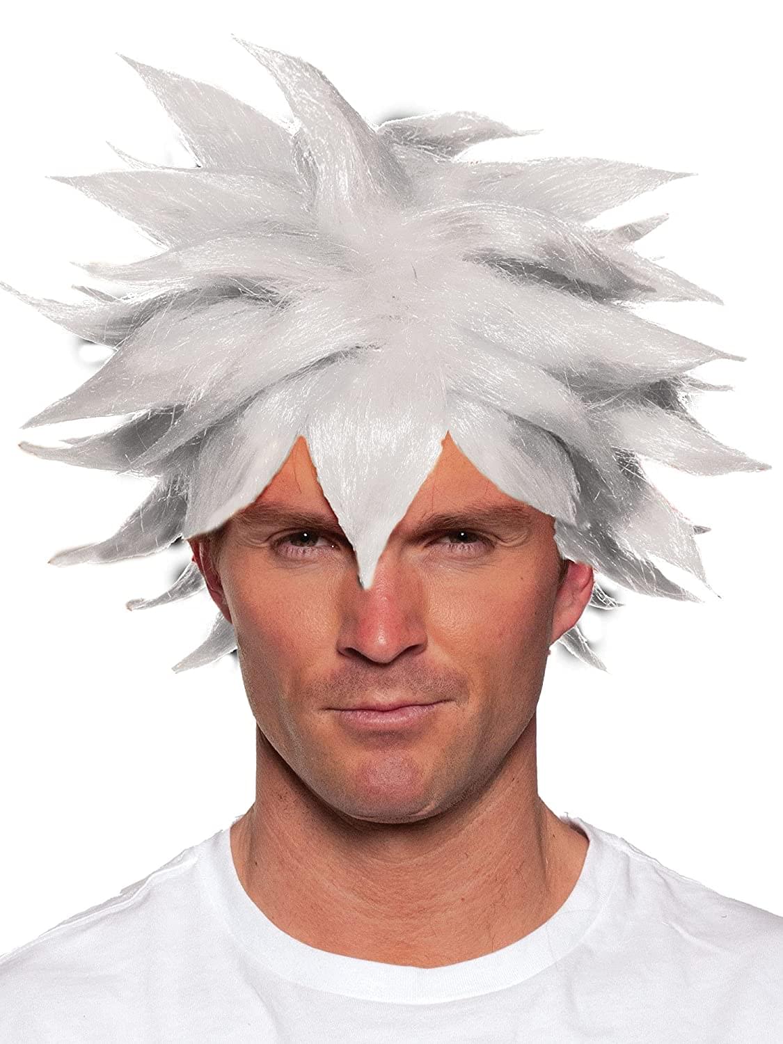 Spiky One Size Adult Costume Crunchyroll Anime Wig | White