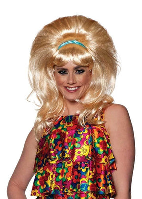 60s Bufant with Headband One Size Adult Costume Wig | Blonde