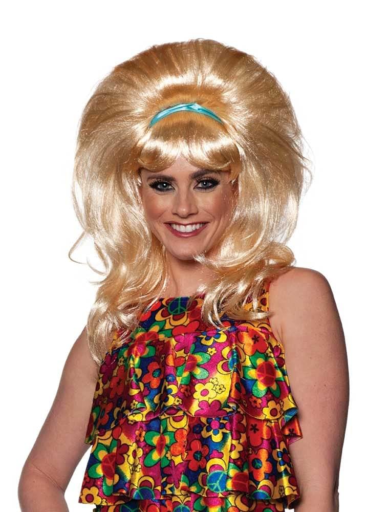 60s Bufant with Headband One Size Adult Costume Wig | Blonde
