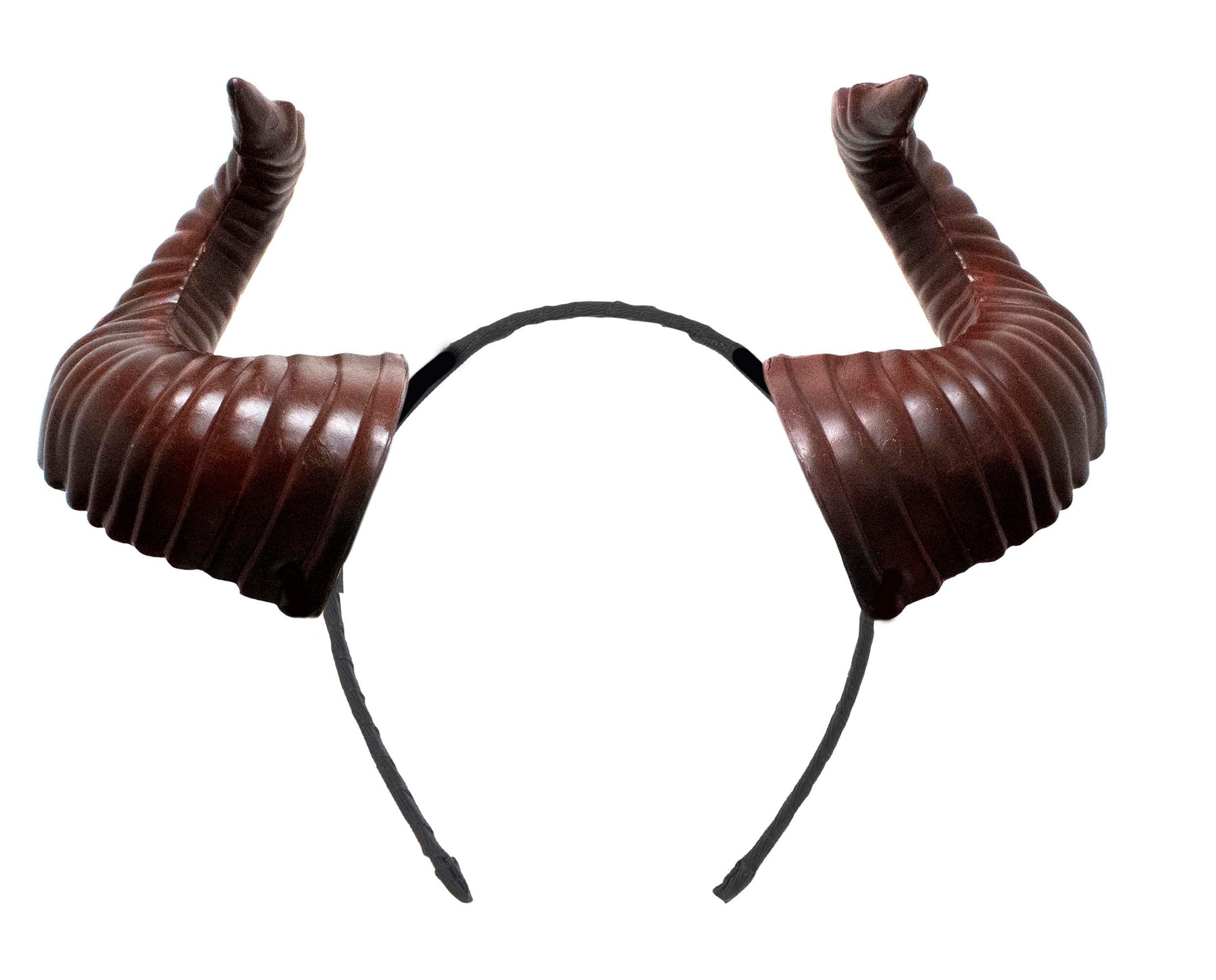 Burgundy Large Devil Horns Adult Costume Headband