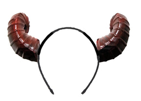 Burgundy Small Devil Horns Adult Costume Headband