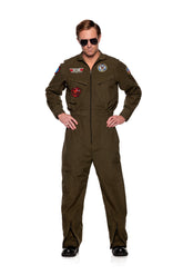 Navy Top Gun Men's Pilot Jumpsuit Adult Costume