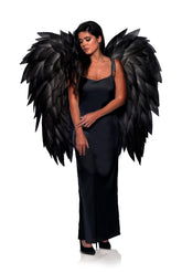 Black Angel Wings Adult Costume Accessory
