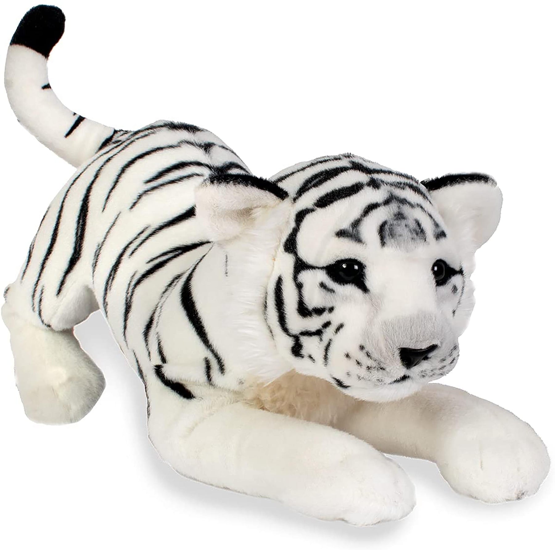 Real Planet White Tiger Cub White/Black 15.7 Inch Realistic Soft Plush