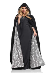 63" Deluxe Velvet Adult Costume Accessory Cape - Silver Satin Lining