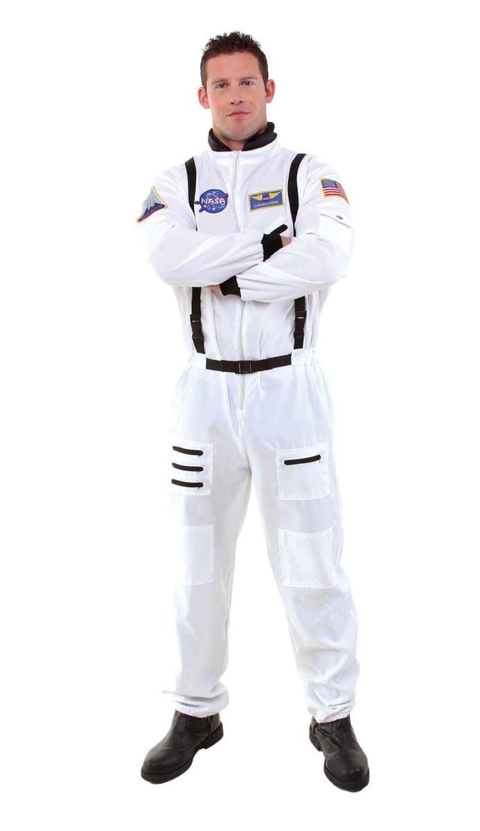 Astronaut White Costume Jumpsuit Adult Male