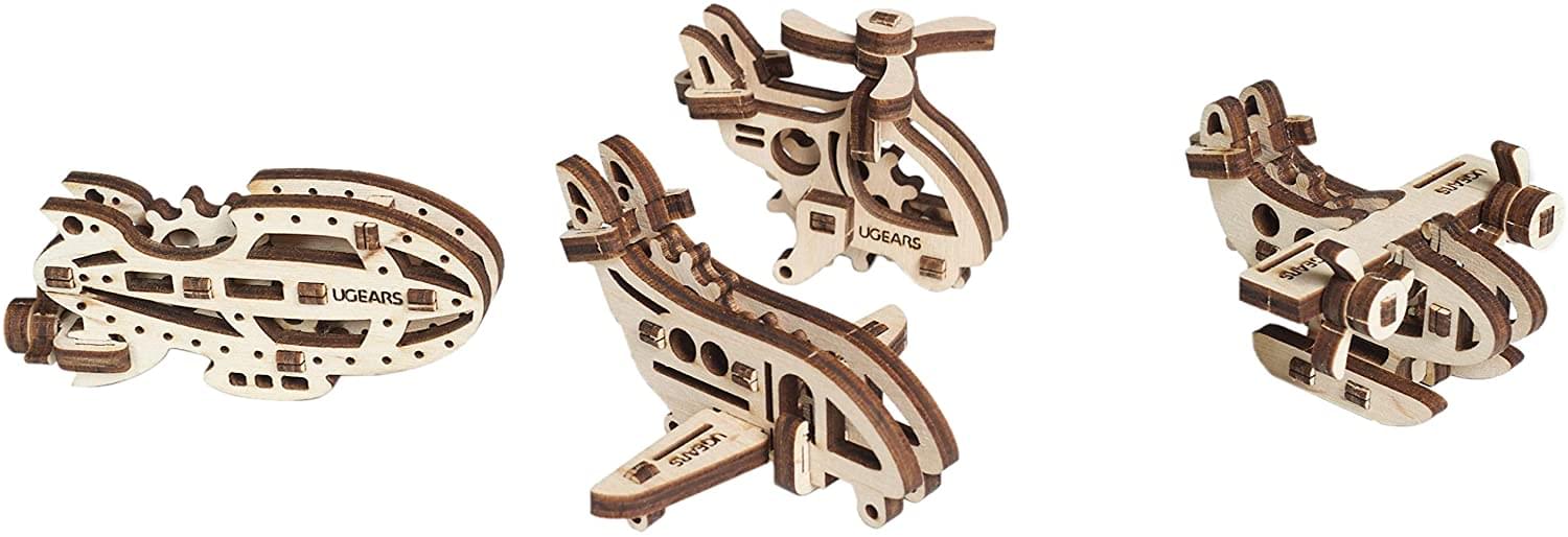 UGears U-Fidget 3D Wooden Puzzle Set | Planes
