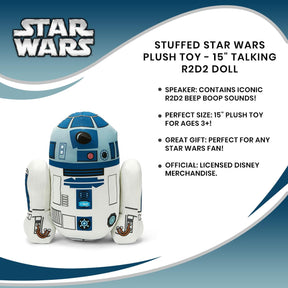 Stuffed Star Wars Plush Toy - 15" Talking R2D2 Doll
