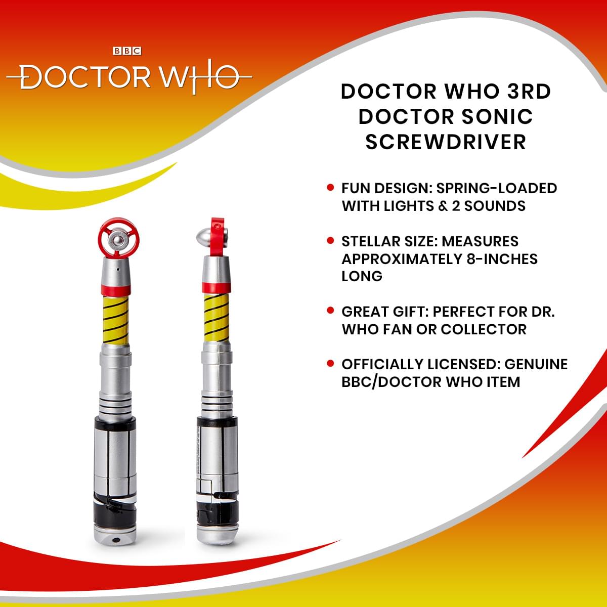 Doctor Who 10th Doctor Electronic Sonic Screwdriver Prop, Toynk Exclusive