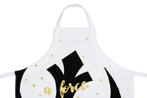 Star Wars White Adult Apron - “A Force To Be Reckoned With” - Rebel Design