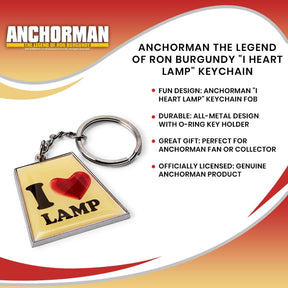 Anchorman The Legend of Ron Burgundy "I Heart Lamp" Keychain