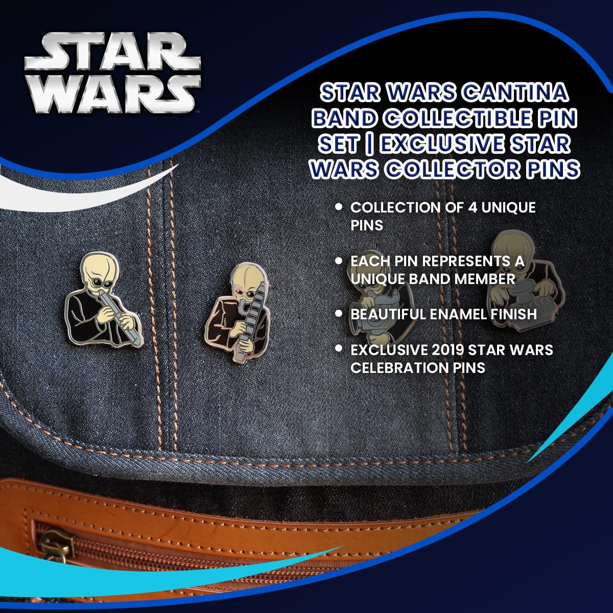 Star Wars Cantina Band Collectible Pin Set | Exclusive Star Wars Collector Pins