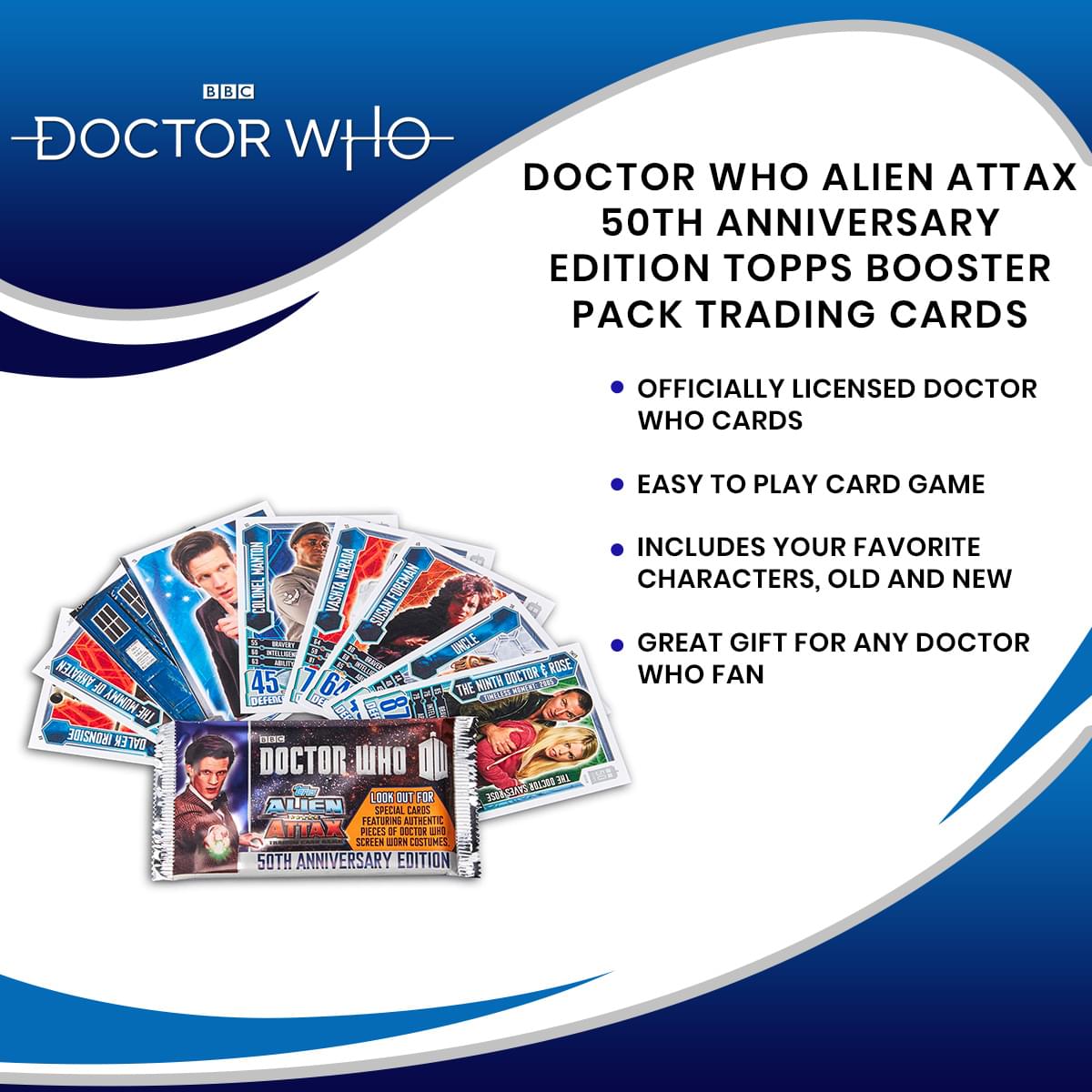Doctor Who Alien Attax 50th Anniversary Edition Topps Booster Pack Trading Cards