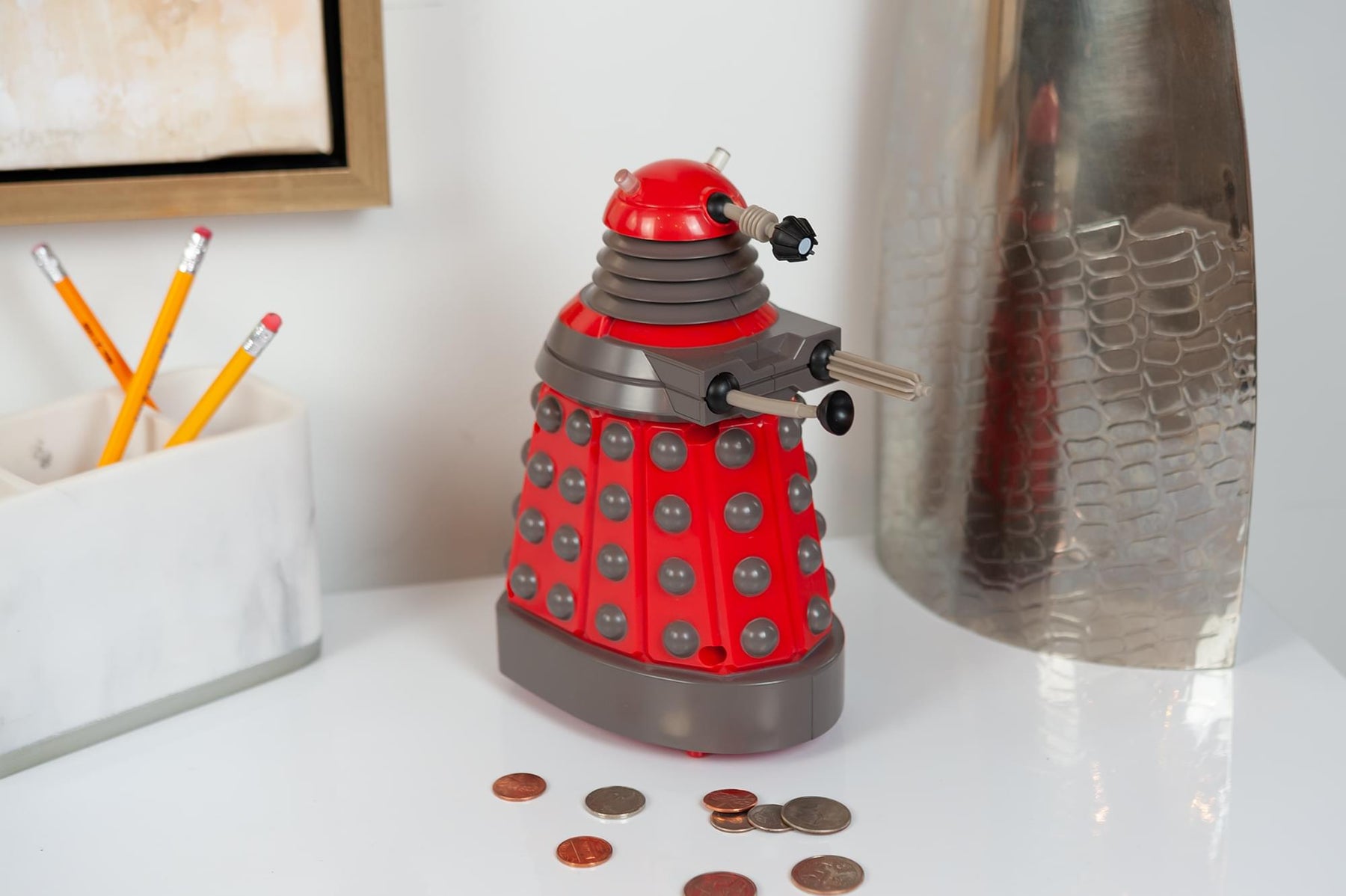Doctor Who Red Dalek Talking Money Bank