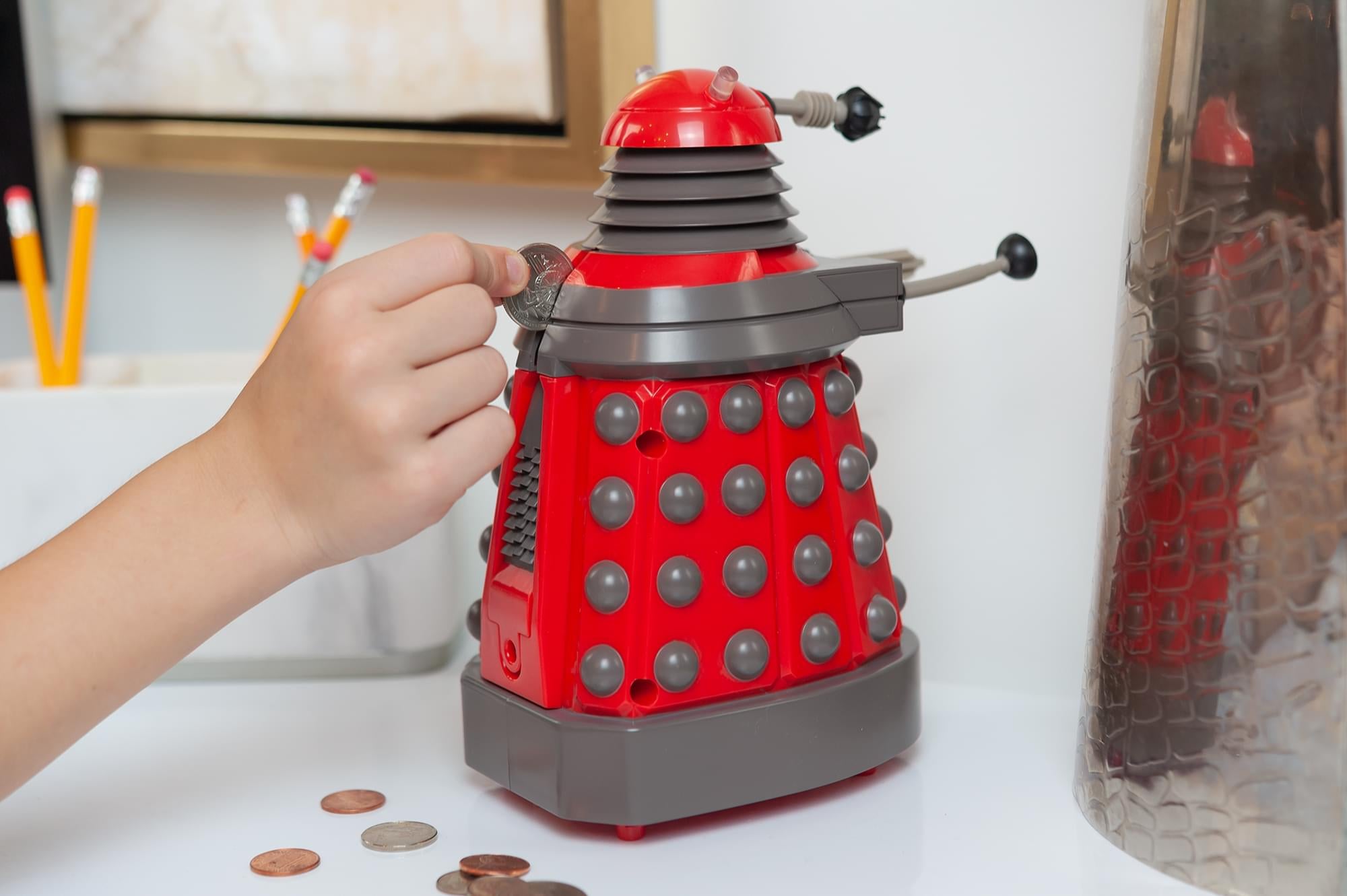 Doctor Who Red Dalek Talking Money Bank
