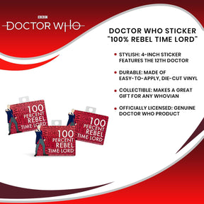 Doctor Who Sticker "100% Rebel Time Lord"