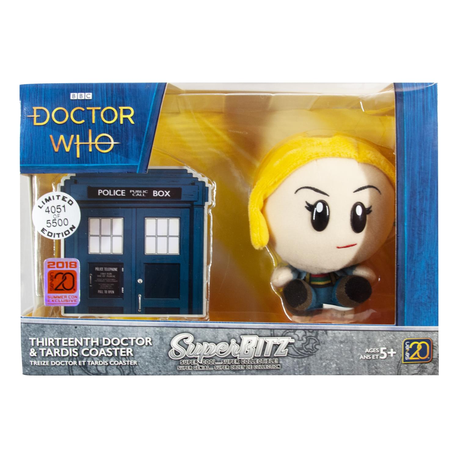 Doctor Who Super Bitz 13th Doctor Plush And Tardis Coaster Set -Limited Edition