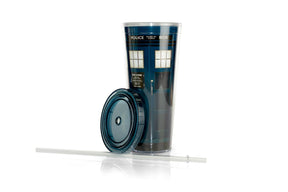 Doctor Who TARDIS 22 Oz Acrylic Travel Tumbler With Lid & Straw