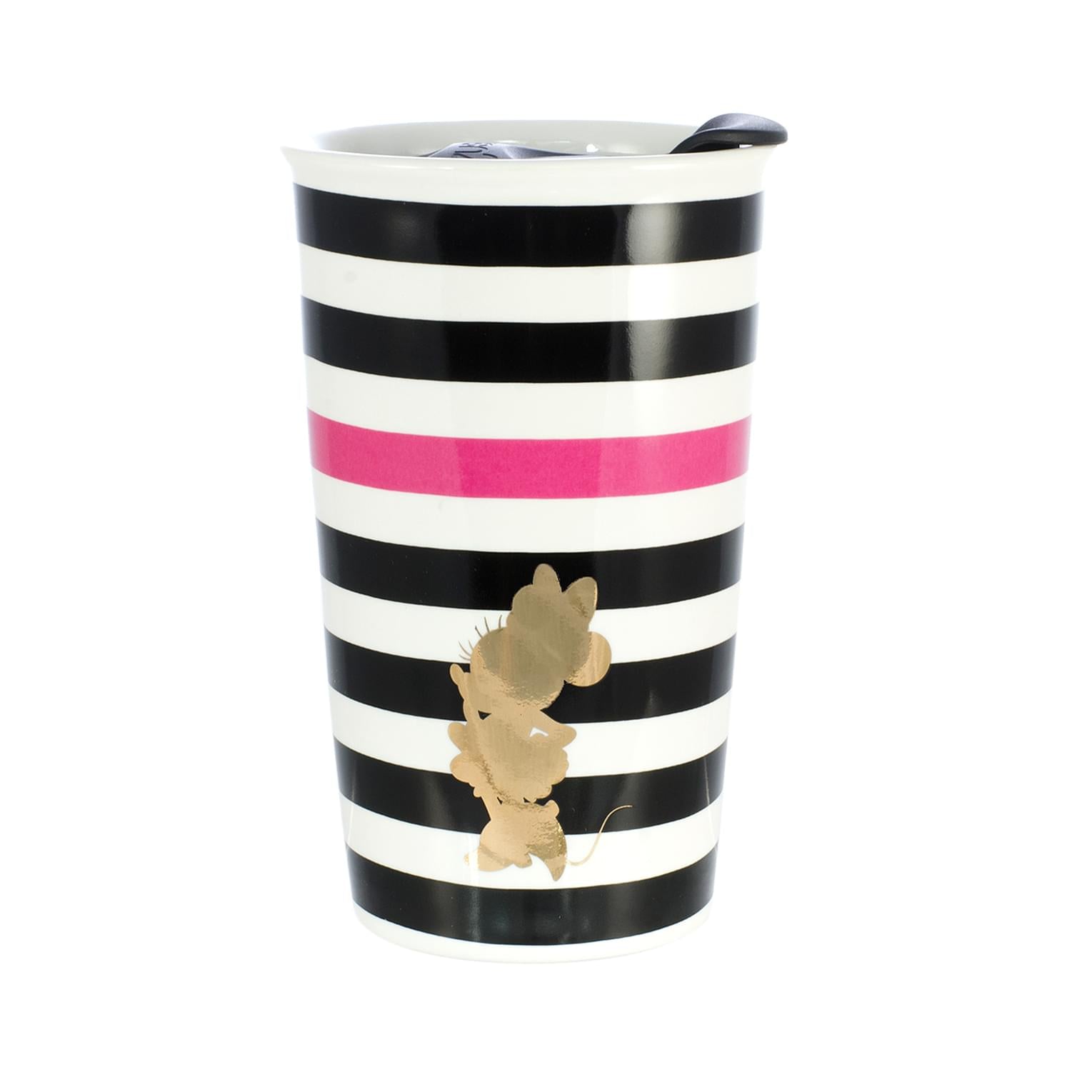Disney Minnie Mouse Geo Glam Silouhette 10oz Ceramic Travel Mug with Lid