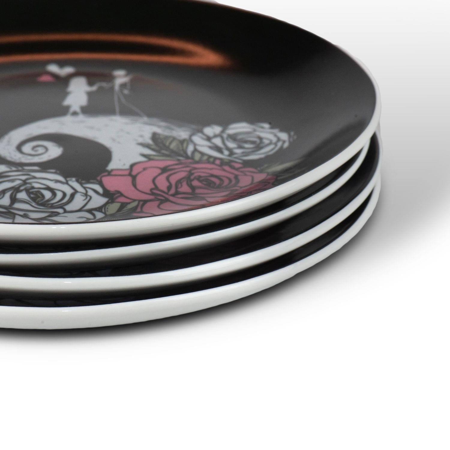 OFFICIAL Nightmare Before Christmas 8" Plate | Jack & Sally on a Hill | Set of 4