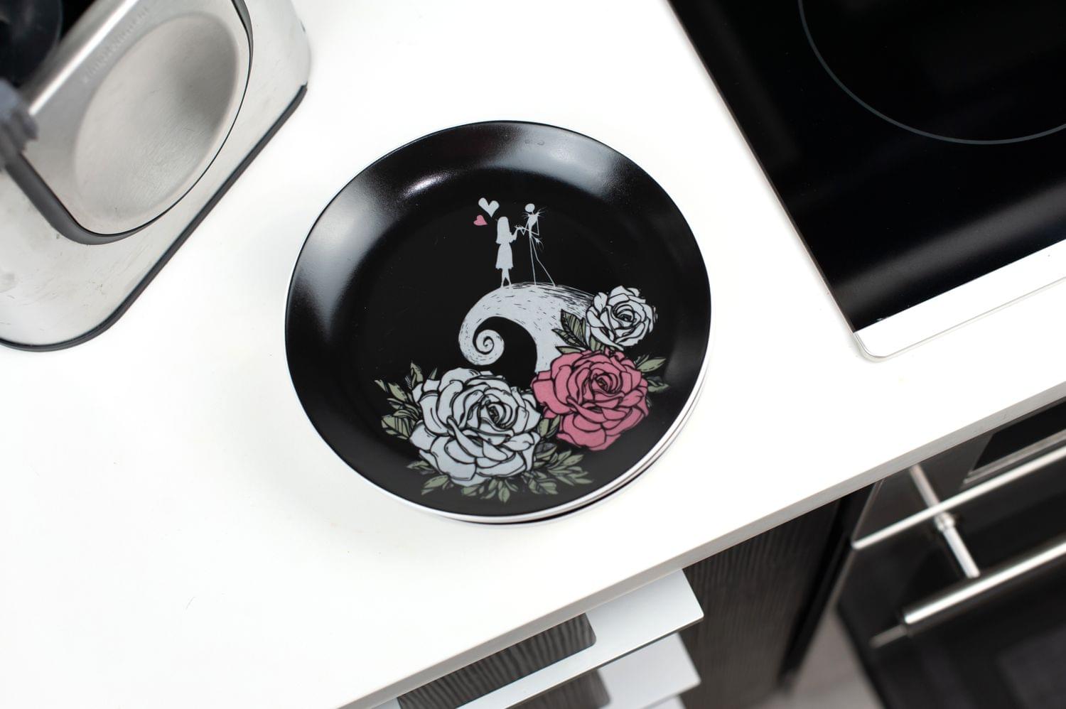 OFFICIAL Nightmare Before Christmas 8" Plate | Jack & Sally on a Hill | Set of 4